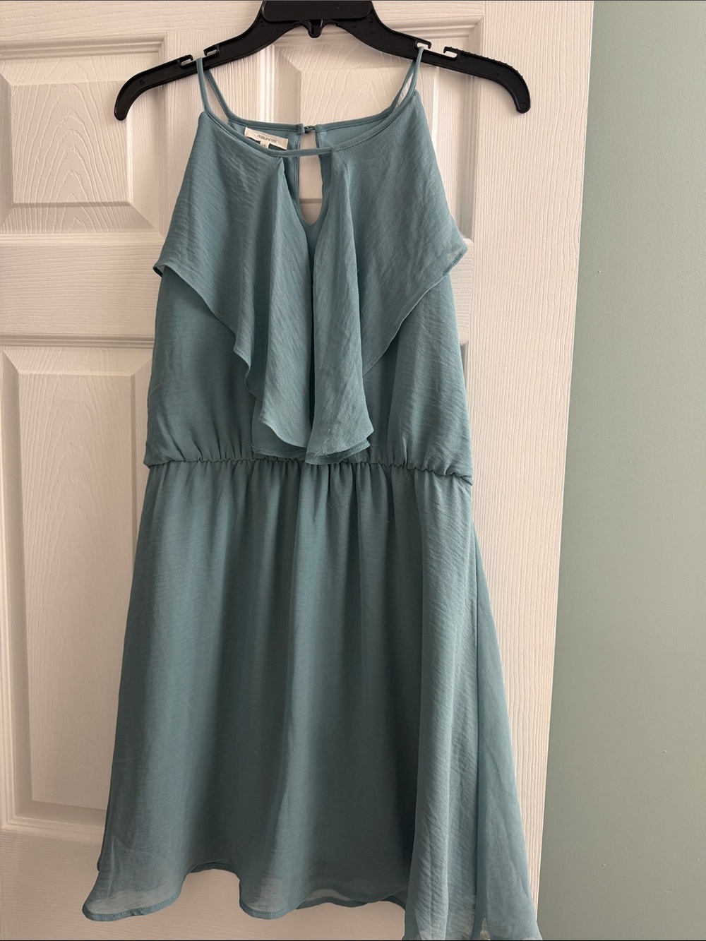 Maurices Teal Cold-Shoulder Ruffle Dress